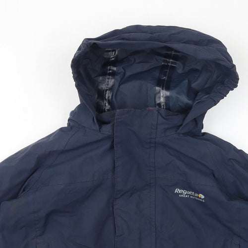 Regatta Boys Blue Rain Coat Coat Size 3-4 Years Zip