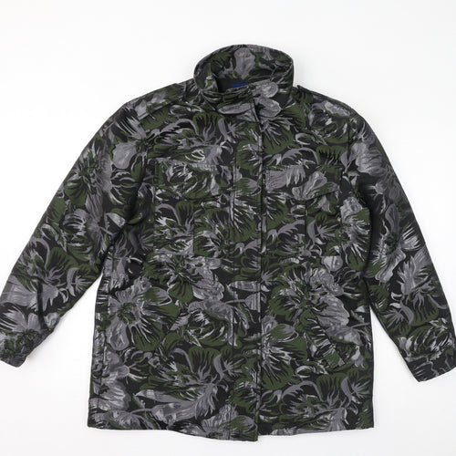 NEXT Womens Black Floral Jacket Size 12 Zip