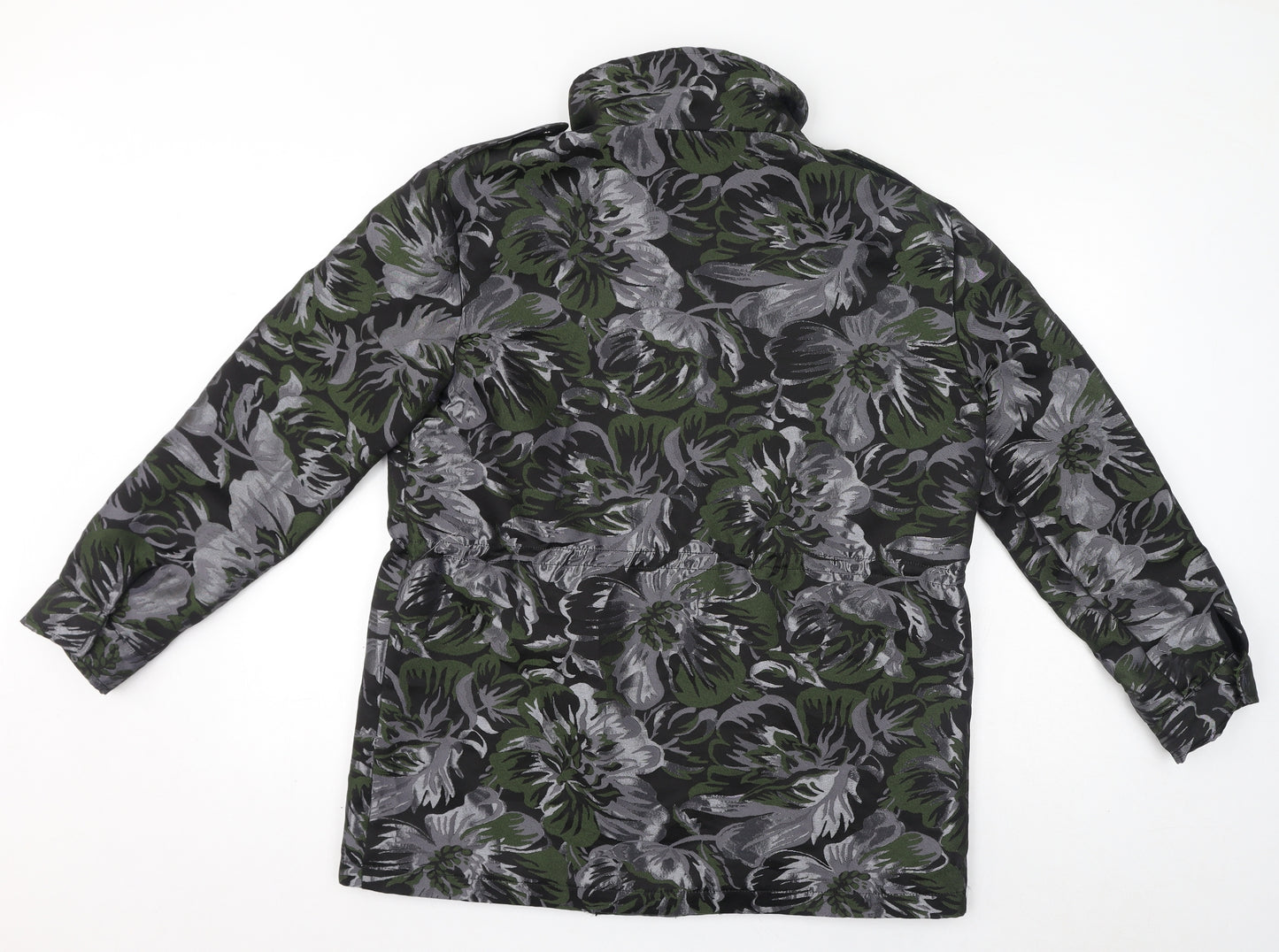 NEXT Womens Black Floral Jacket Size 12 Zip