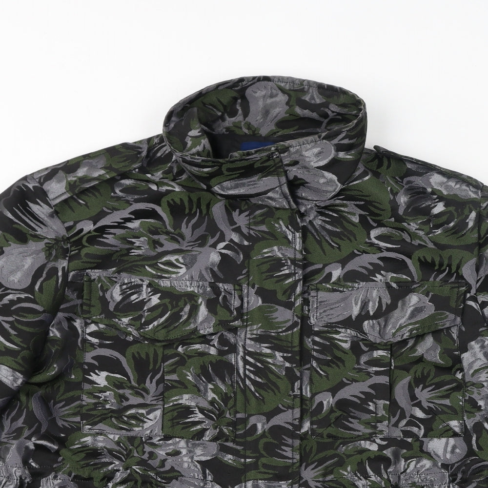 NEXT Womens Black Floral Jacket Size 12 Zip
