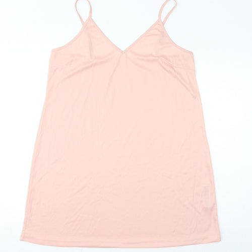 ASOS Womens Pink Polyester Slip Dress Size 18 V-Neck Pullover