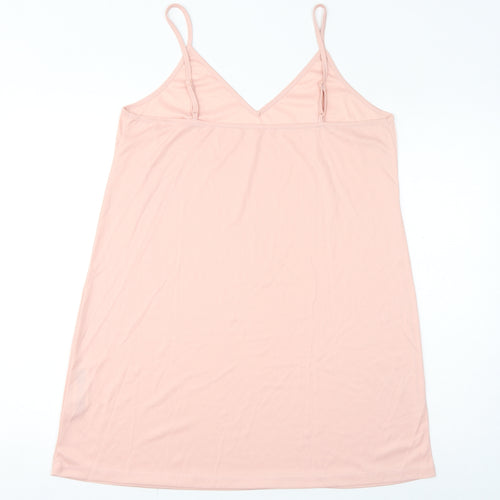 ASOS Womens Pink Polyester Slip Dress Size 18 V-Neck Pullover