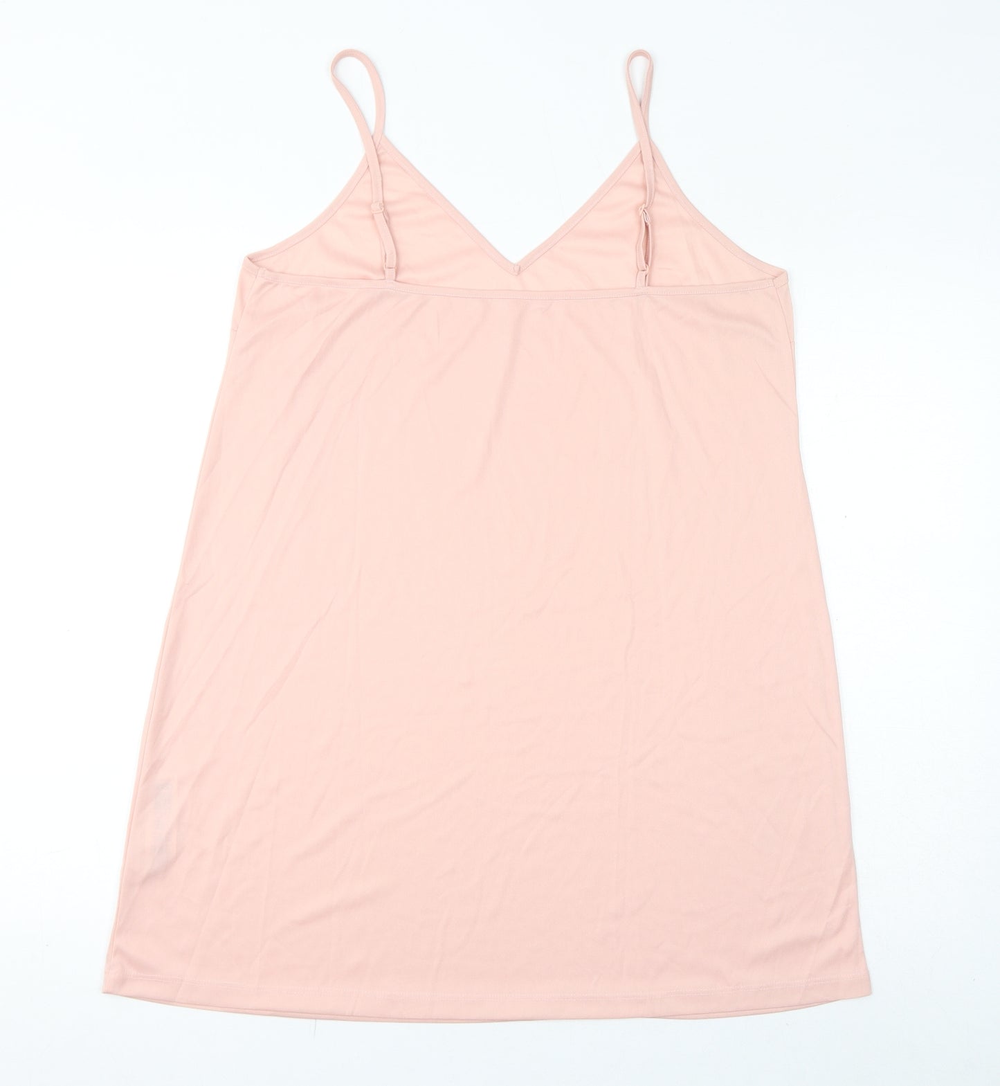 ASOS Womens Pink Polyester Slip Dress Size 18 V-Neck Pullover