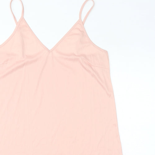 ASOS Womens Pink Polyester Slip Dress Size 18 V-Neck Pullover