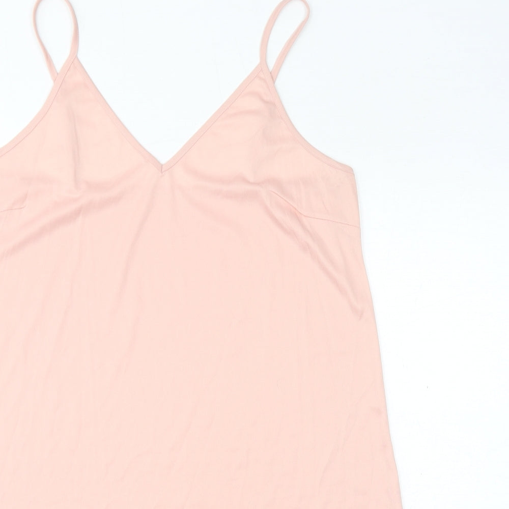 ASOS Womens Pink Polyester Slip Dress Size 18 V-Neck Pullover
