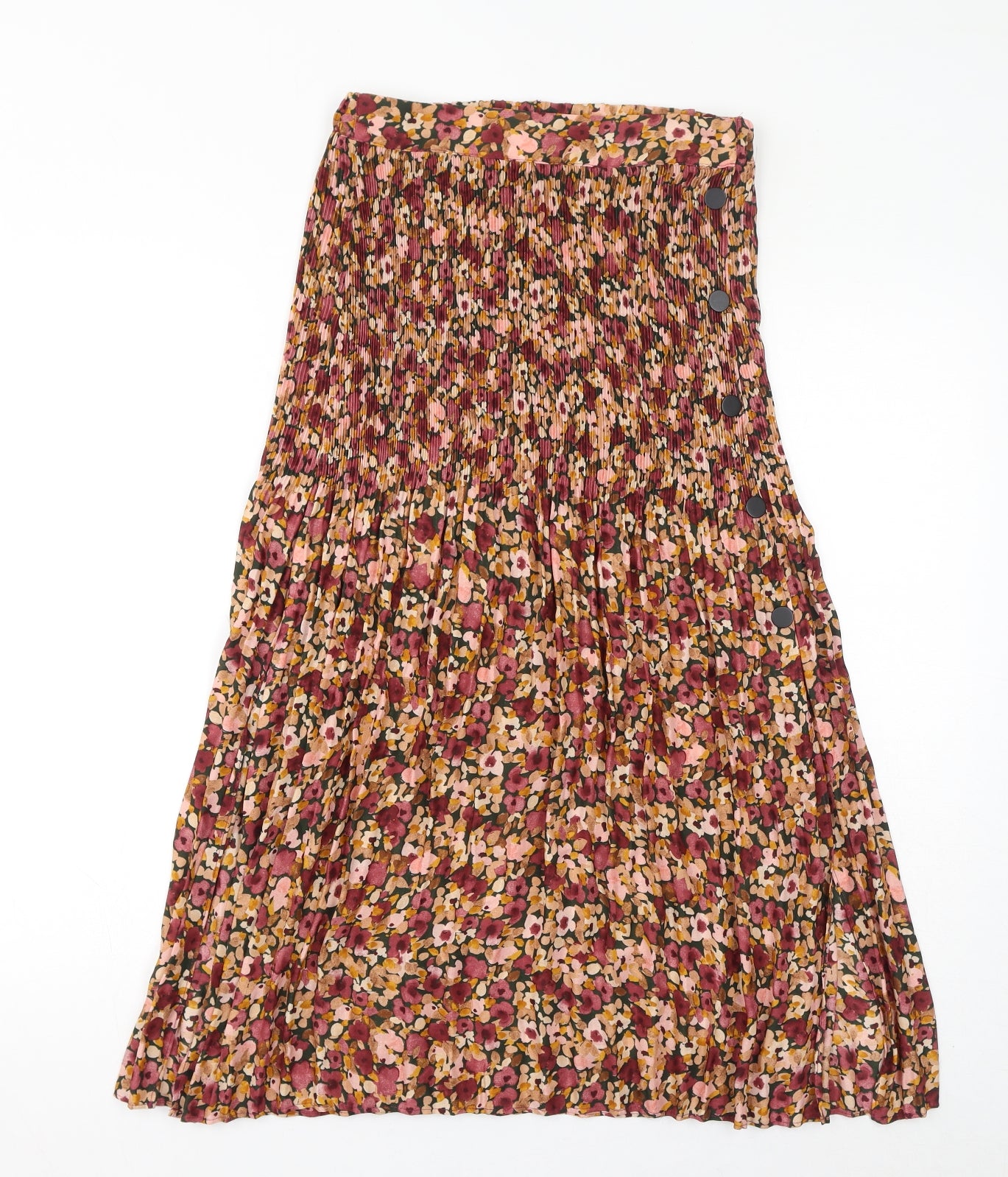 Topshop Womens Red Floral Polyester A-Line Skirt Size 4