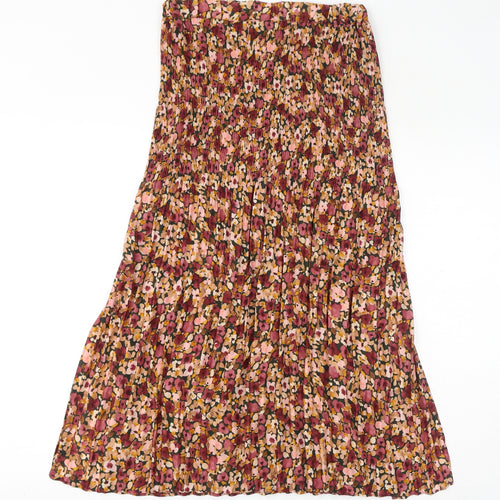 Topshop Womens Red Floral Polyester A-Line Skirt Size 4