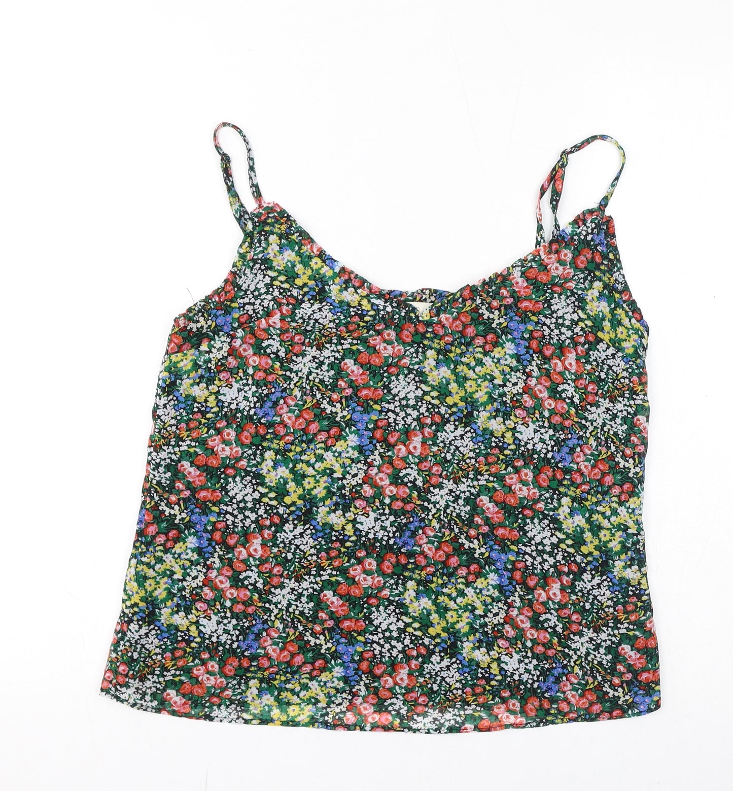 Oasis Womens Multicoloured Floral Polyester Basic Tank Size 8 V-Neck