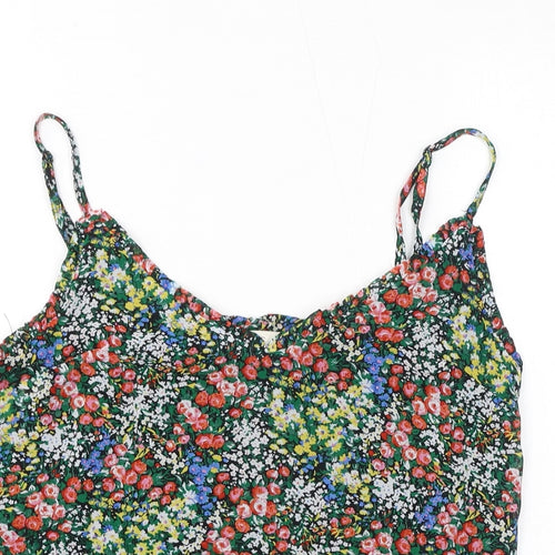 Oasis Womens Multicoloured Floral Polyester Basic Tank Size 8 V-Neck
