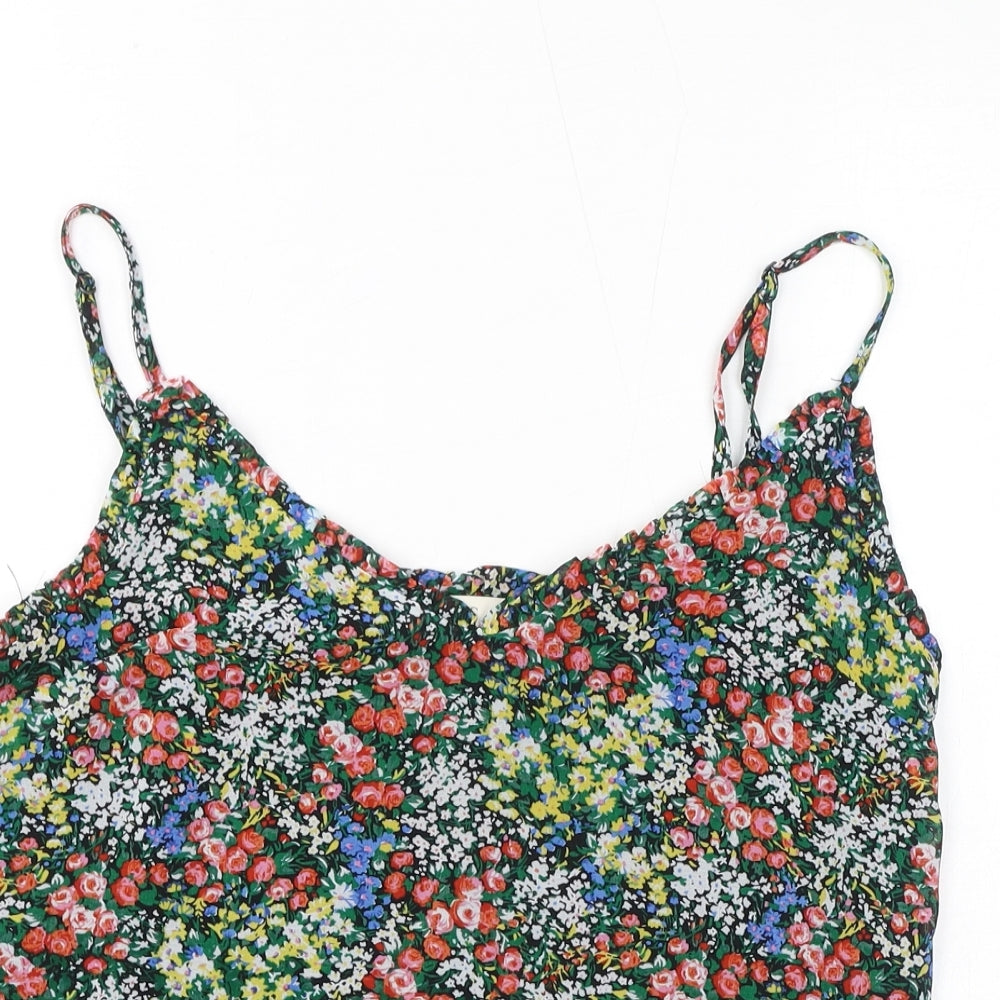Oasis Womens Multicoloured Floral Polyester Basic Tank Size 8 V-Neck