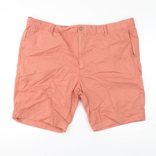 Marks and Spencer Mens Pink Cotton Cargo Shorts Size 44 in L9 in Regular Zip