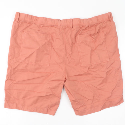 Marks and Spencer Mens Pink Cotton Cargo Shorts Size 44 in L9 in Regular Zip