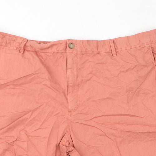 Marks and Spencer Mens Pink Cotton Cargo Shorts Size 44 in L9 in Regular Zip