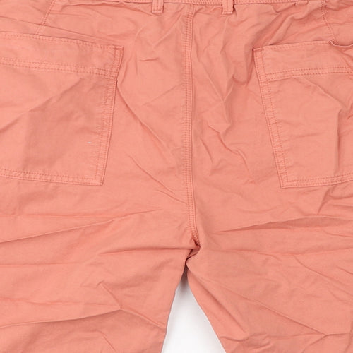 Marks and Spencer Mens Pink Cotton Cargo Shorts Size 44 in L9 in Regular Zip
