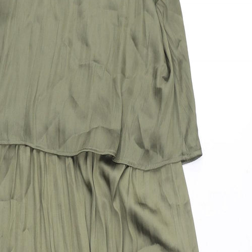 H&M Womens Green Polyester Maxi Size 10 V-Neck Pullover