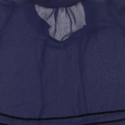 Pins & Needles Womens Blue Polyester Basic Blouse Size S V-Neck - Sheer