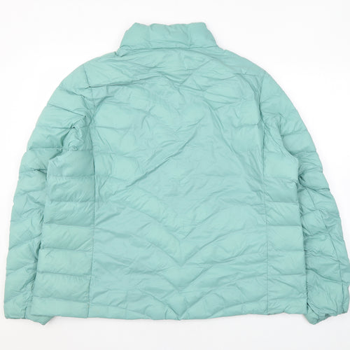 Marks and Spencer Womens Blue Quilted Coat Size 20 Zip