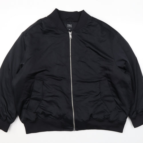 Marks and Spencer Womens Black Bomber Jacket Jacket Size 22 Zip