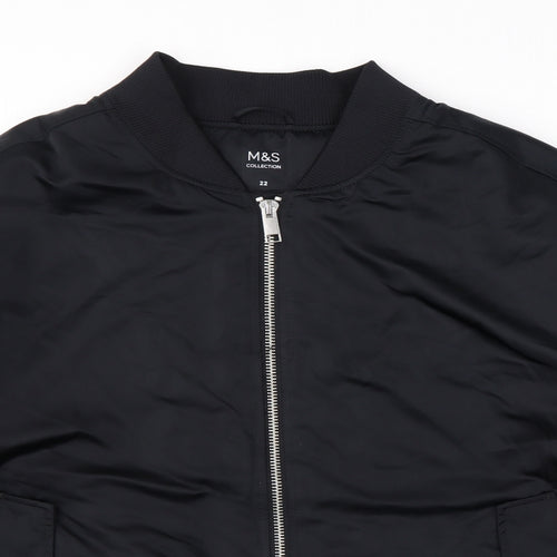 Marks and Spencer Womens Black Bomber Jacket Jacket Size 22 Zip