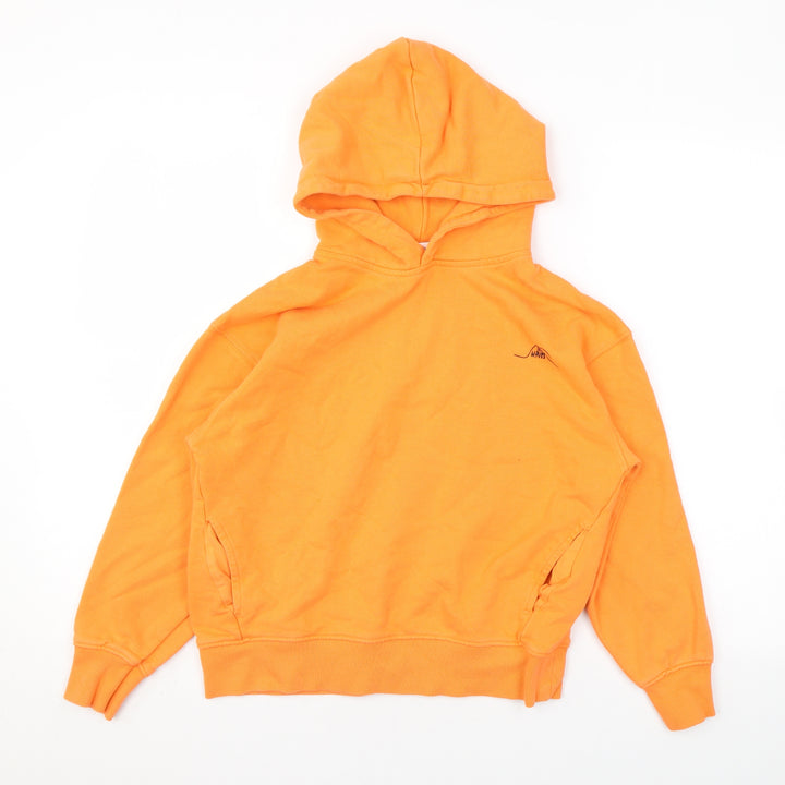 Zara Womens Orange Cotton Pullover Hoodie Size 10 Pullover