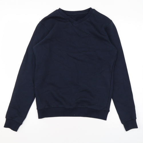 Marks and Spencer Boys Blue Cotton Pullover Sweatshirt Size 12-13 Years Pullover