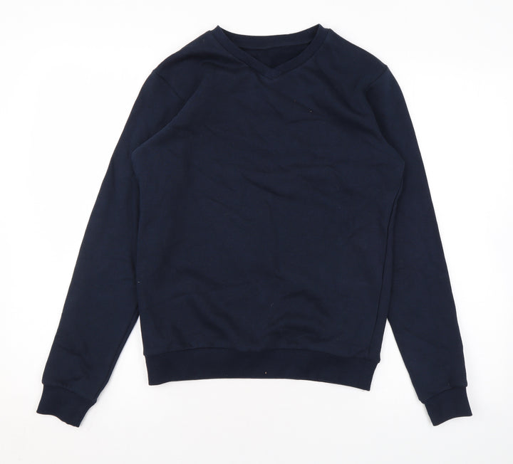 Marks and Spencer Boys Blue Cotton Pullover Sweatshirt Size 12-13 Years Pullover