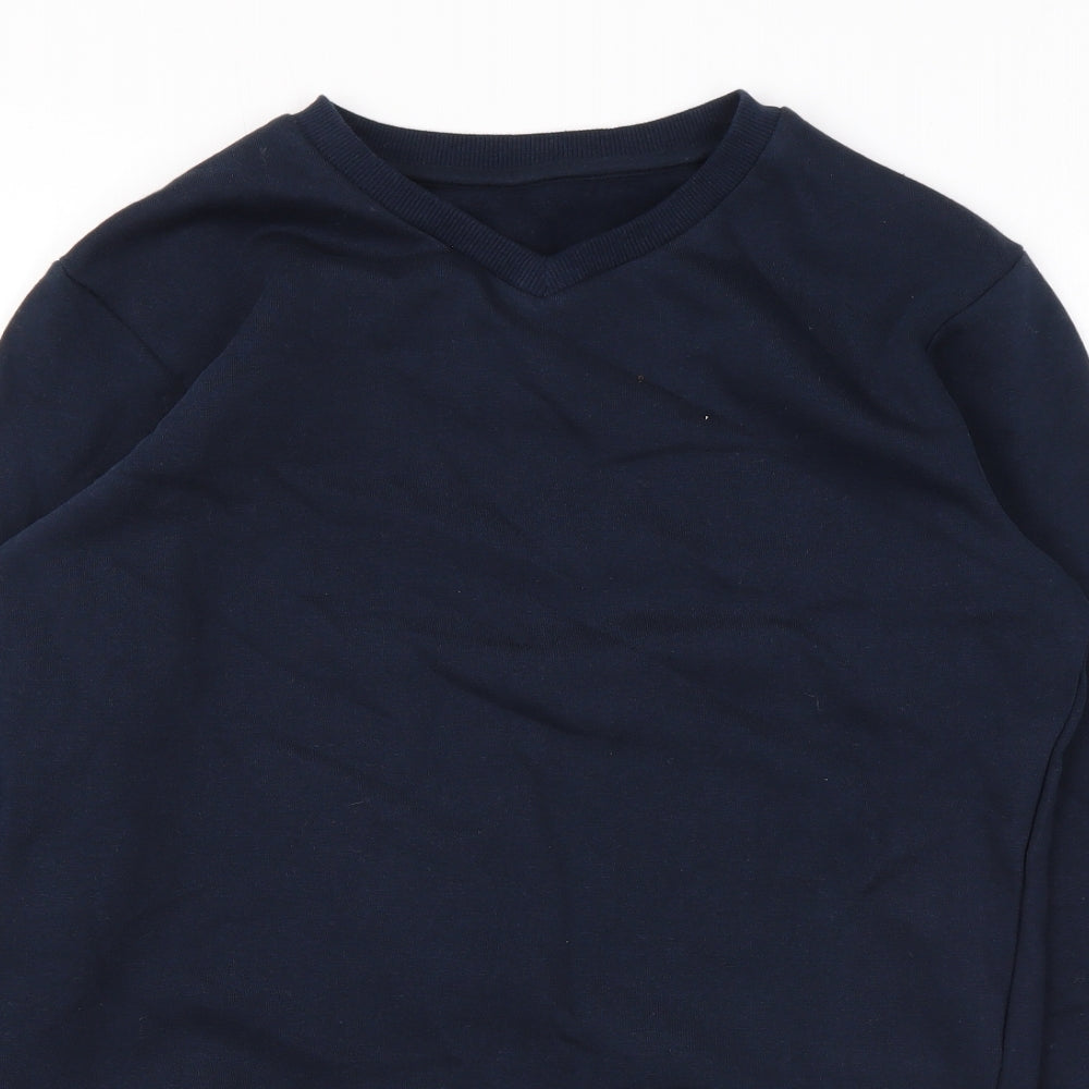 Marks and Spencer Boys Blue Cotton Pullover Sweatshirt Size 12-13 Years Pullover