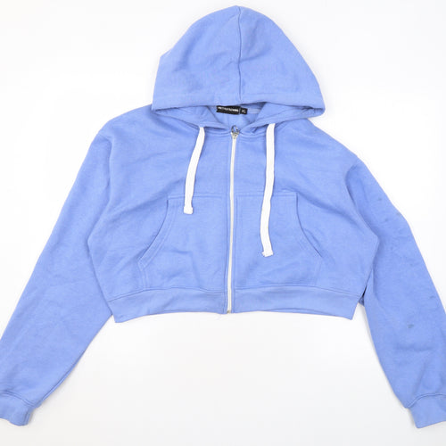 PRETTYLITTLETHING Womens Blue Cotton Full Zip Hoodie Size XL Zip