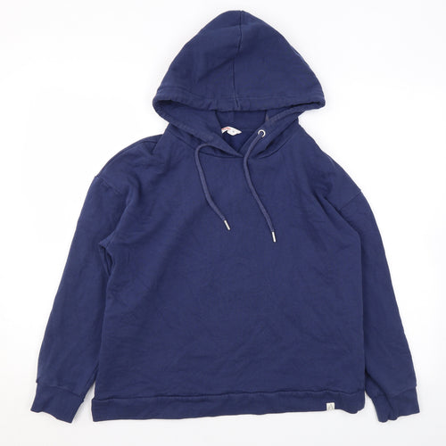 John Lewis Mens Blue Cotton Pullover Hoodie Size M