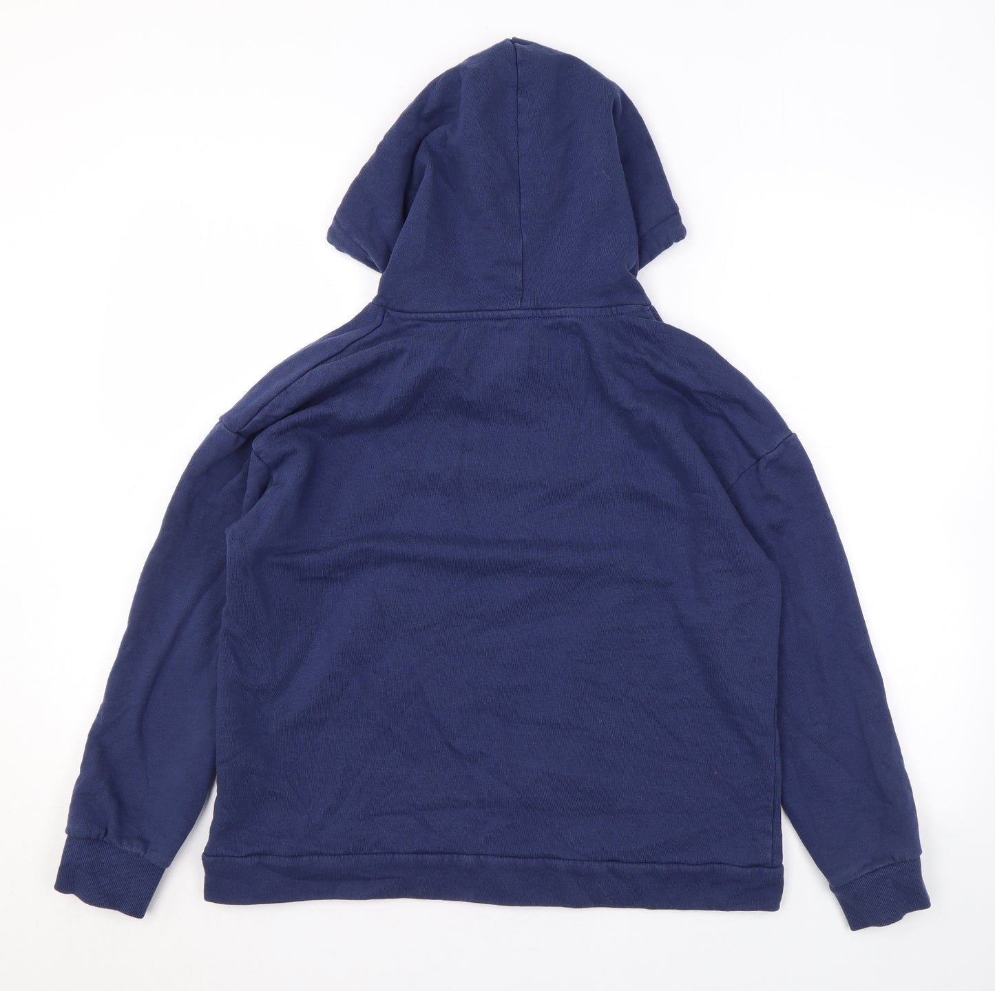 John Lewis Mens Blue Cotton Pullover Hoodie Size M