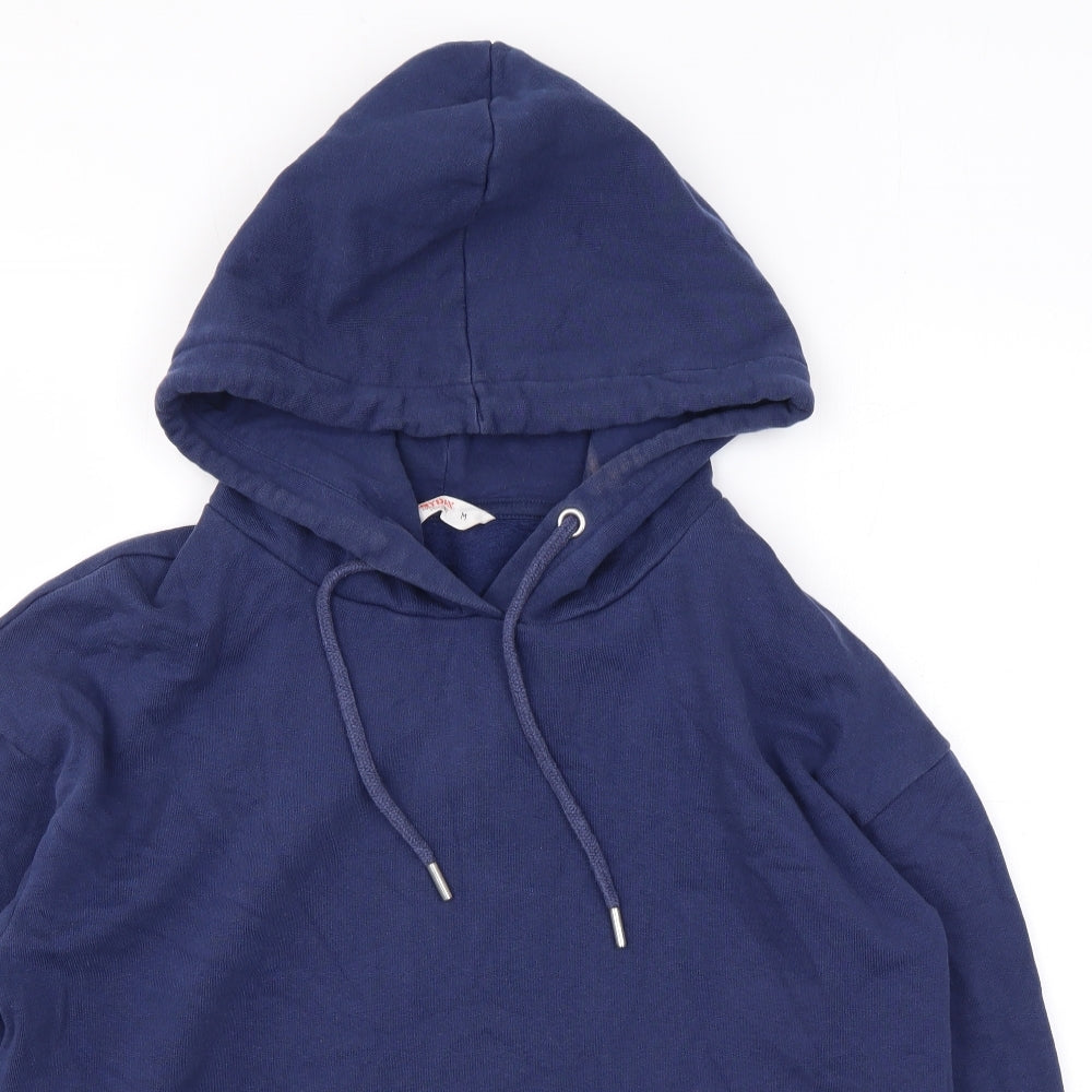John Lewis Mens Blue Cotton Pullover Hoodie Size M
