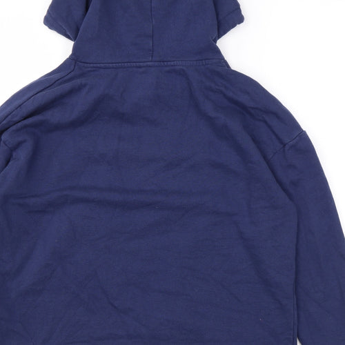 John Lewis Mens Blue Cotton Pullover Hoodie Size M