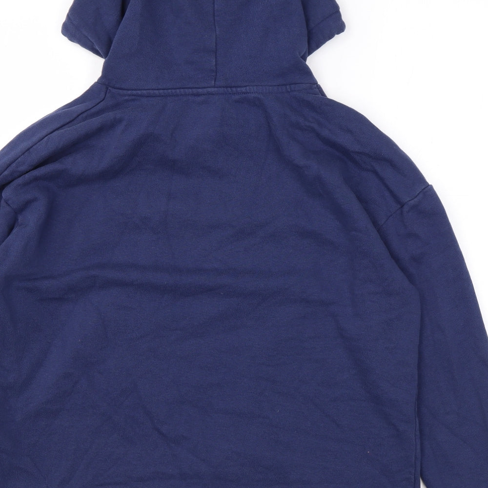 John Lewis Mens Blue Cotton Pullover Hoodie Size M