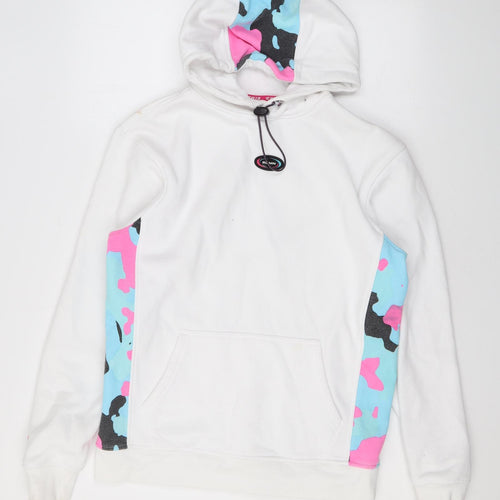 Somn Womens White Camouflage Cotton Pullover Hoodie Size XS Pullover