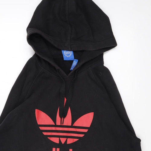 adidas Mens Black Cotton Pullover Hoodie Size L - Logo