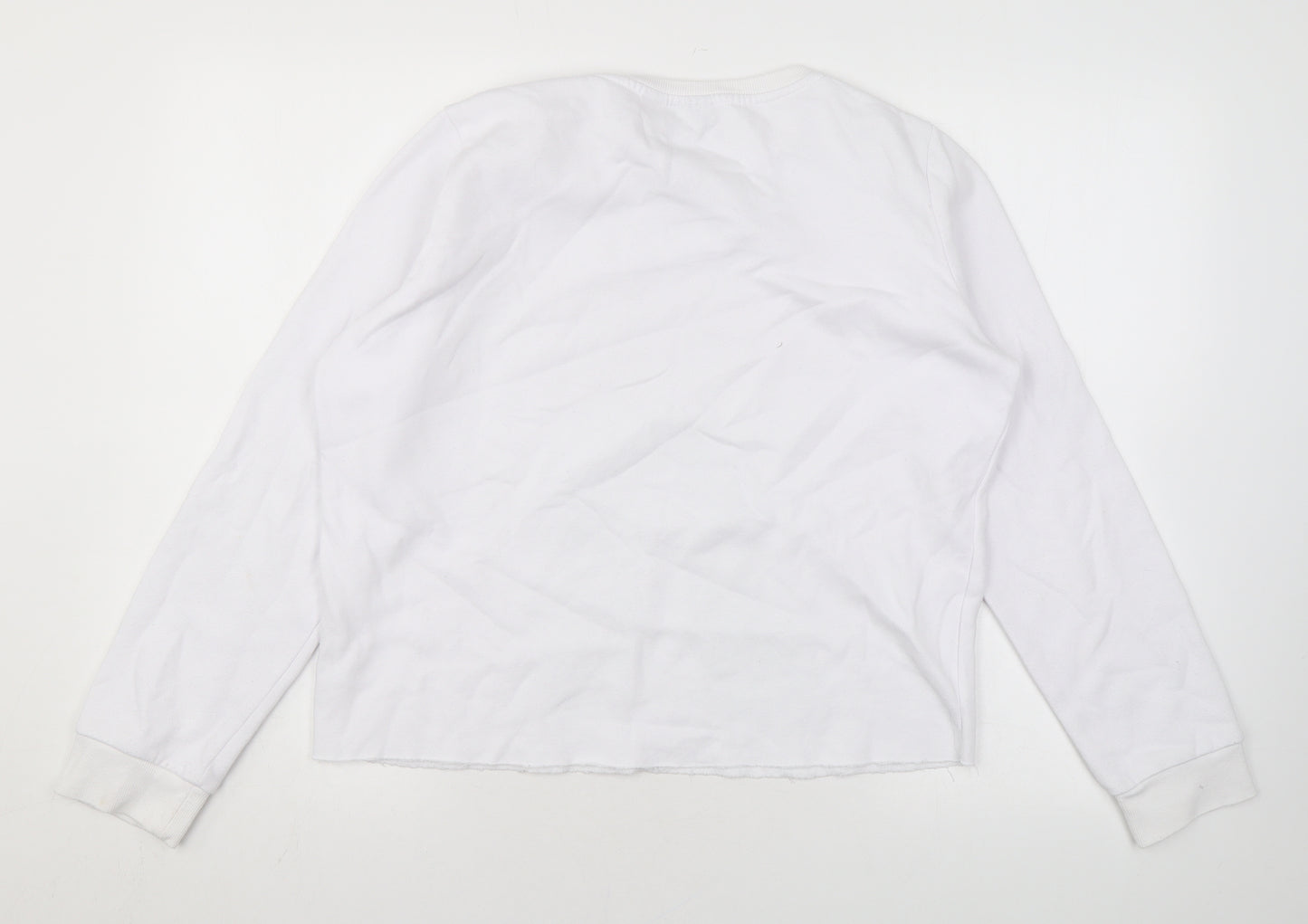 Stranger Things Womens White Cotton Pullover Sweatshirt Size M Pullover - Logo