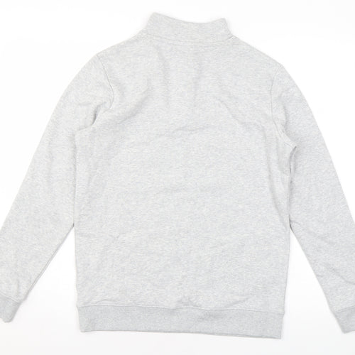 Marks and Spencer Girls Grey Cotton Pullover Sweatshirt Size 12-13 Years Zip