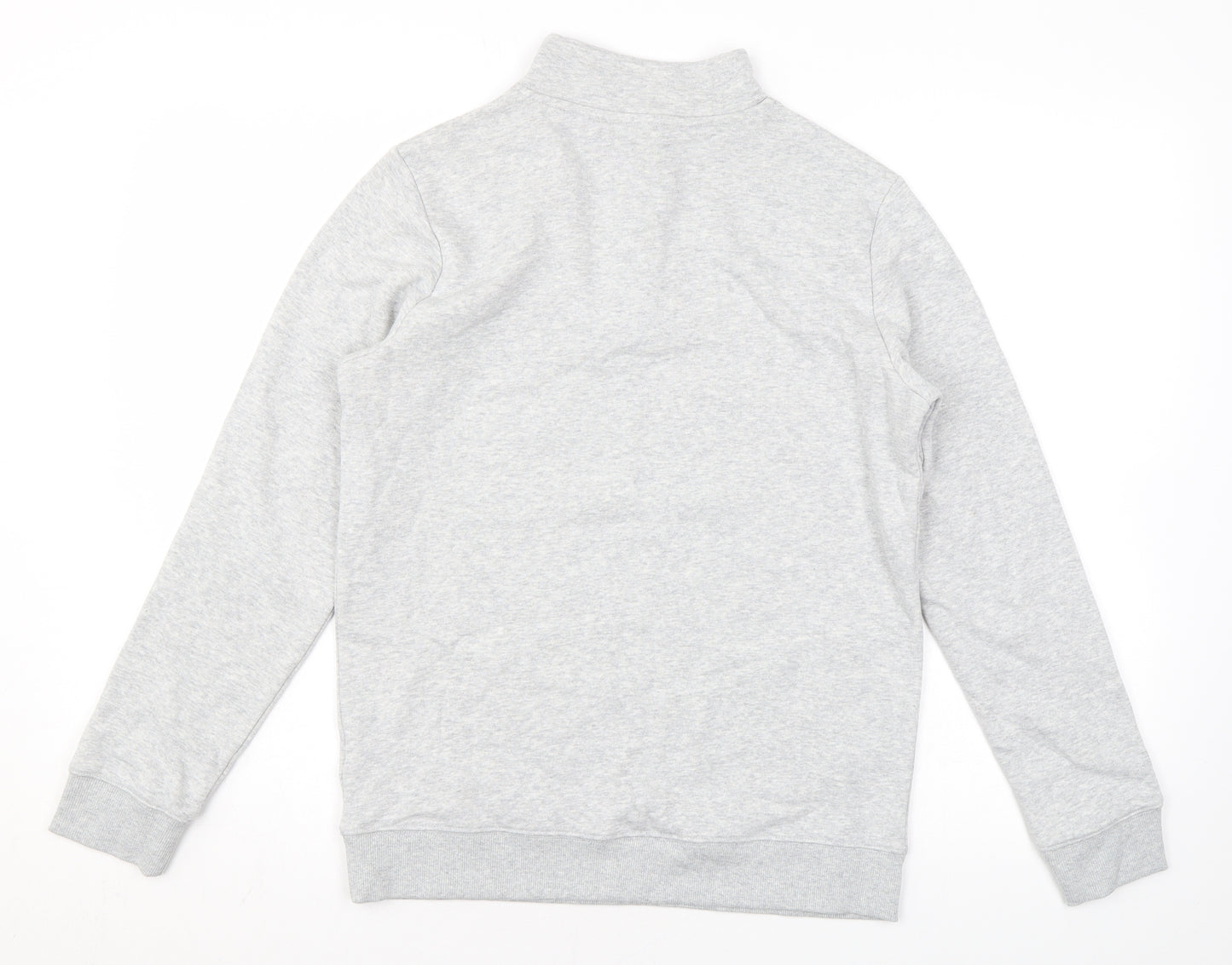 Marks and Spencer Girls Grey Cotton Pullover Sweatshirt Size 12-13 Years Zip