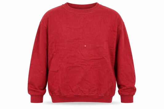 Front view of Racing Green men’s red cotton pullover sweatshirt, size L