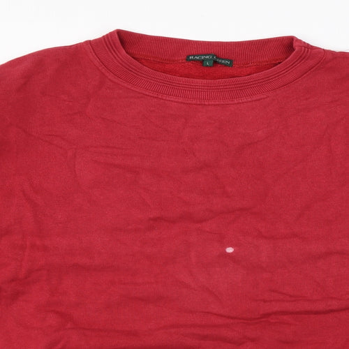 Racing Green Mens Red Cotton Pullover Sweatshirt Size L
