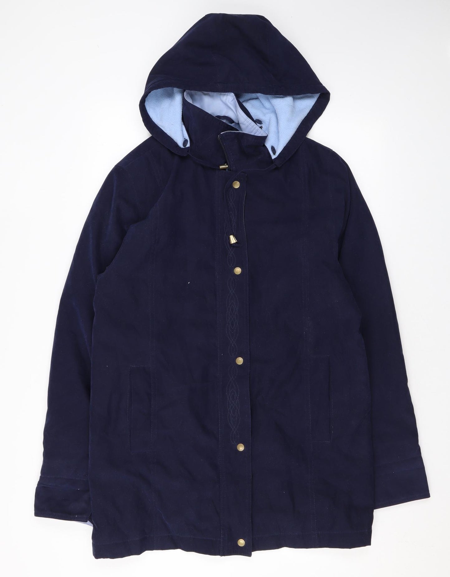 EWM Womens Blue Rain Coat Coat Size 14 Zip