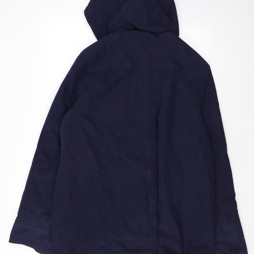 EWM Womens Blue Rain Coat Coat Size 14 Zip