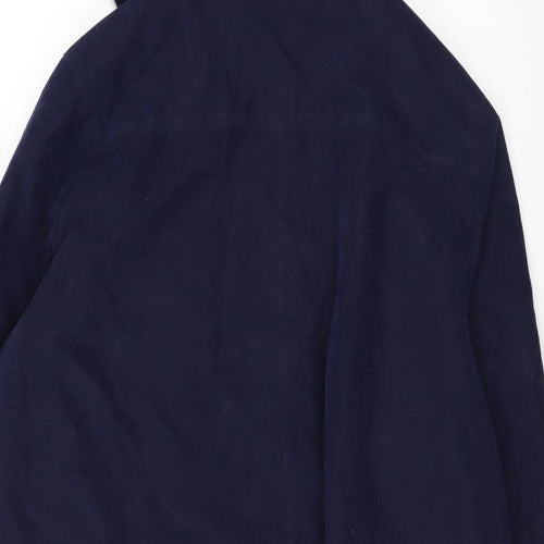 EWM Womens Blue Rain Coat Coat Size 14 Zip