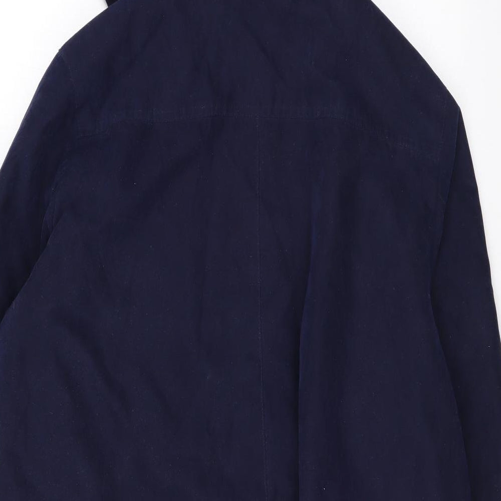 EWM Womens Blue Rain Coat Coat Size 14 Zip