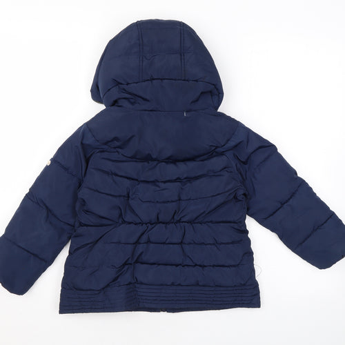 Cyrillus Girls Blue Rain Coat Coat Size 6 Years Zip
