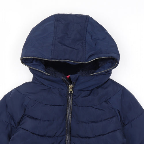 Cyrillus Girls Blue Rain Coat Coat Size 6 Years Zip