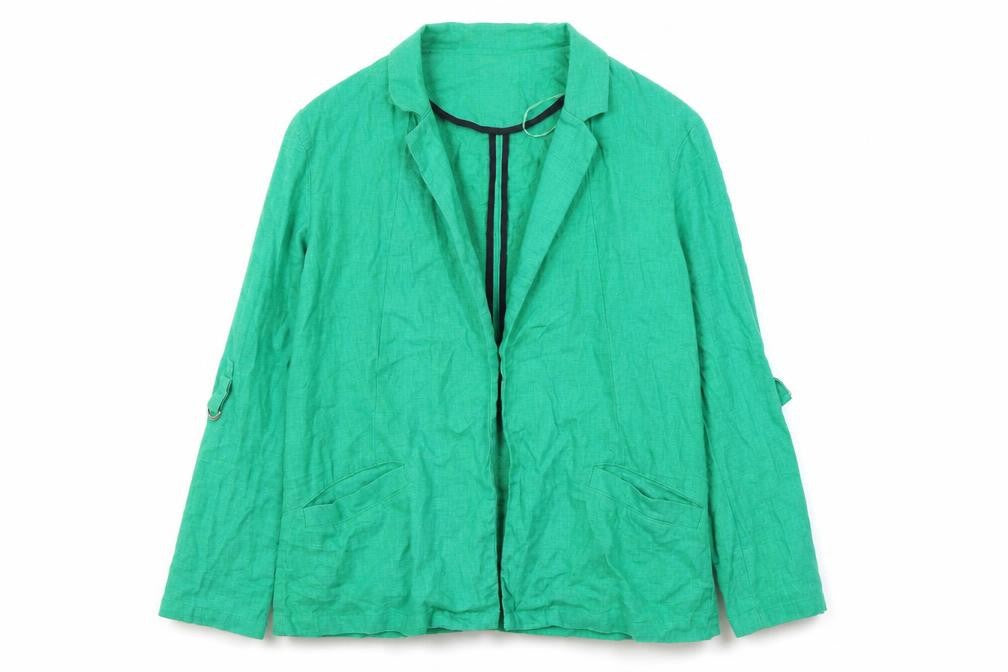 Front view of Bershka women’s green jacket blazer, size S