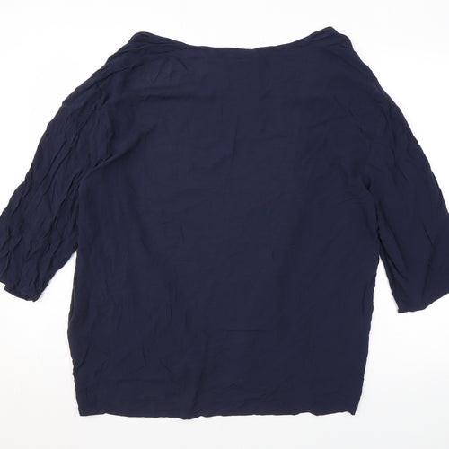ESMARA Womens Blue V-Neck Viscose Cardigan Jumper Size 18