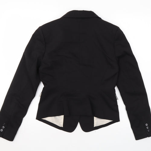 H&M Womens Black Jacket Blazer Size 8 Button