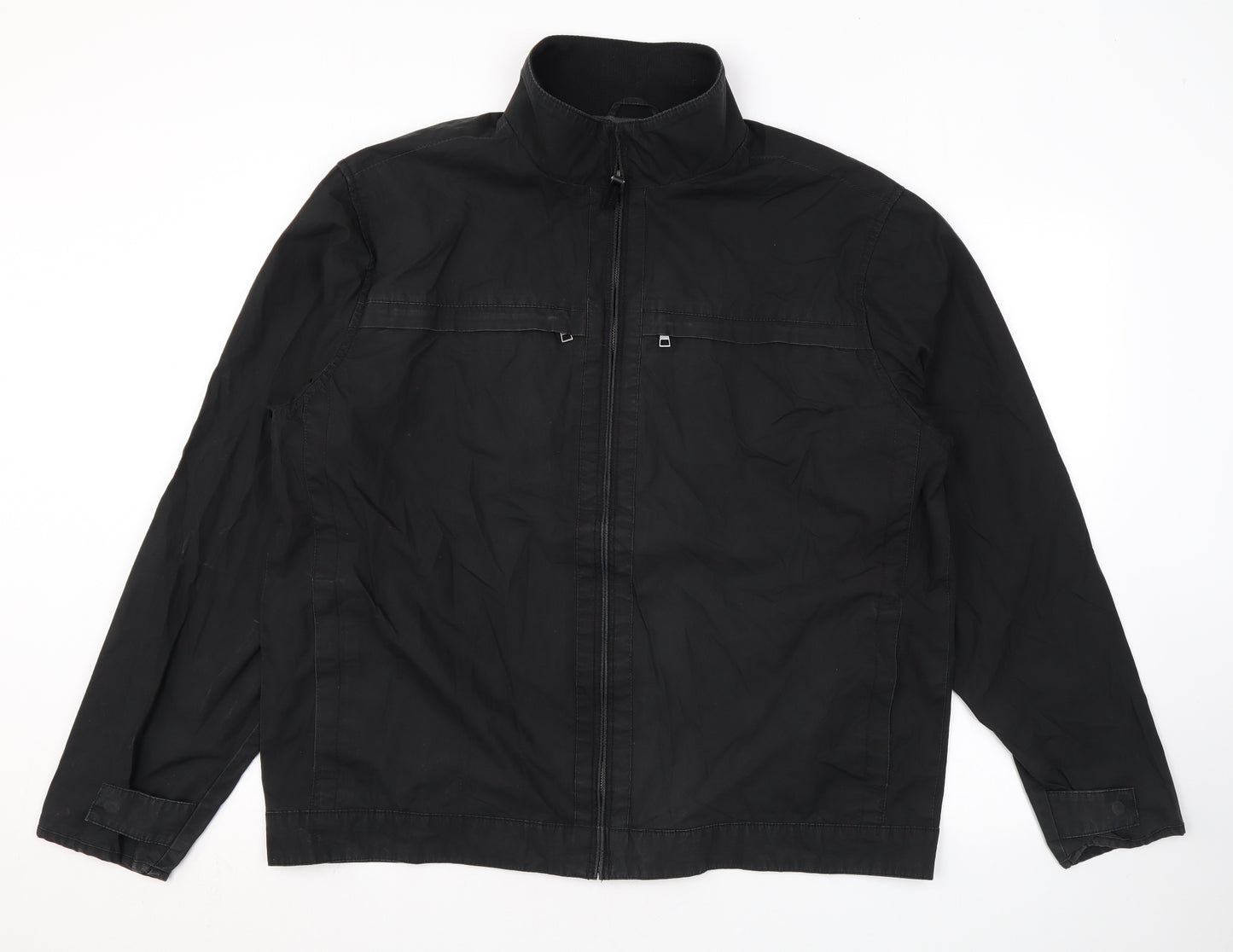 Autograph Womens Black Rain Coat Coat Size XL Zip